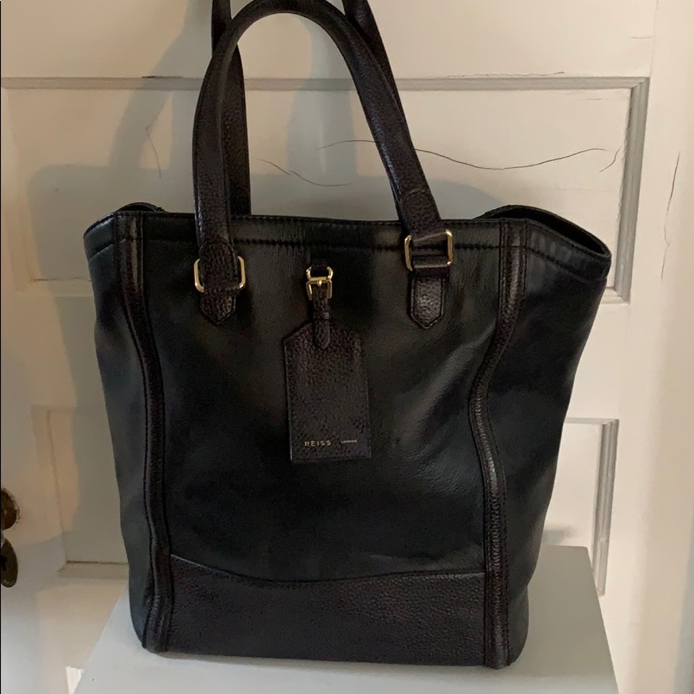 Reiss large leather tote